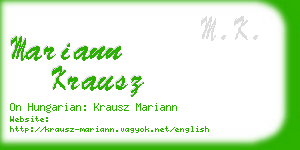 mariann krausz business card